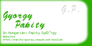 gyorgy papity business card